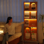 チェリー材多層板ラック - ガラス&アクリルの高級ステンレス収納 fyx-822