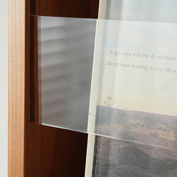 チェリー材多層板ラック - ガラス&アクリルの高級ステンレス収納 fyx-822