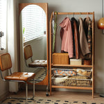 チェリー材多層板ラック - ガラス&アクリルの高級ステンレス収納 fyx-822