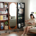 チェリー材多層板ラック - ガラス&アクリルの高級ステンレス収納 fyx-822