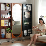 チェリー材多層板ラック - ガラス&アクリルの高級ステンレス収納 fyx-822