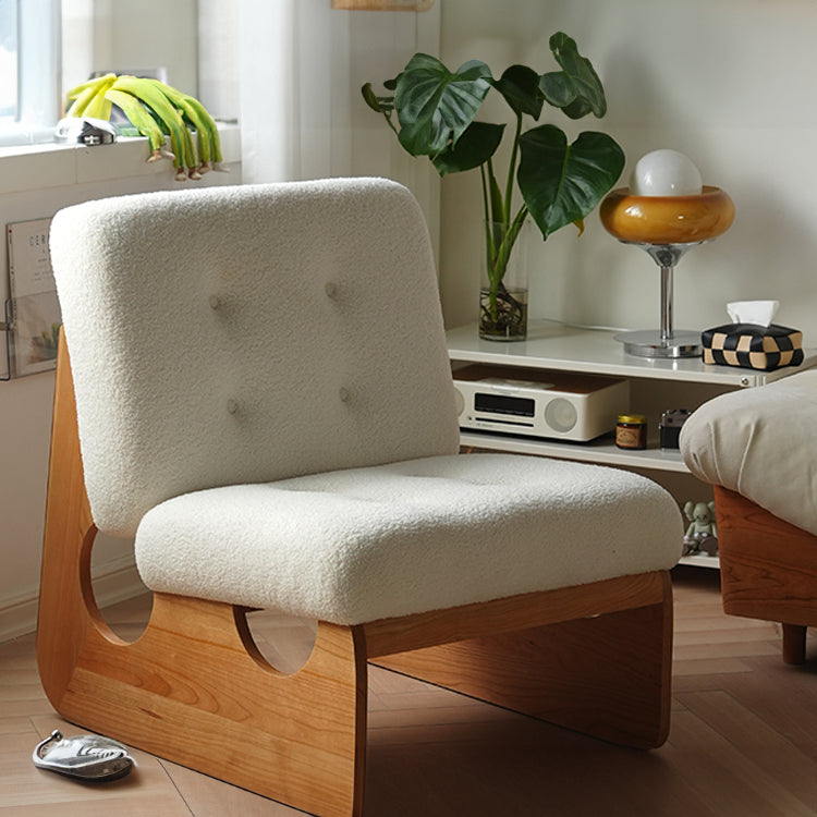 「高級チェリー材使用!フェザーとシープボアの極上チェア」 fyx-827