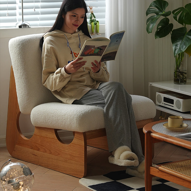 「高級チェリー材使用!フェザーとシープボアの極上チェア」 fyx-827