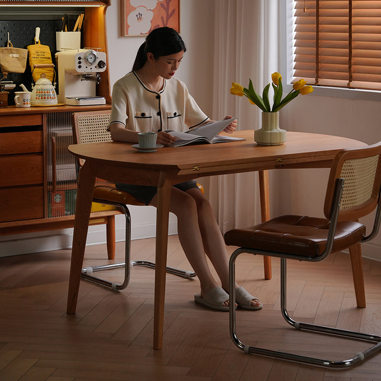 「高品質チェリー木×ステンレス製テーブル|洗練されたデザインの贅沢空間」 fyx-832