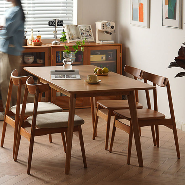 オーク&チェリー材のステンレス脚 テーブル | 高級木材を使用したスタイリッシュデザイン fyx-833