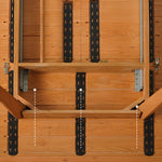 オーク&チェリー材のステンレス脚 テーブル | 高級木材を使用したスタイリッシュデザイン fyx-833