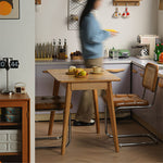 オーク&チェリー材のステンレス脚 テーブル | 高級木材を使用したスタイリッシュデザイン fyx-833