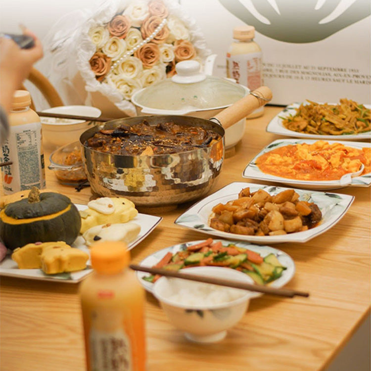 オーク&チェリー材のステンレス脚 テーブル | 高級木材を使用したスタイリッシュデザイン fyx-833