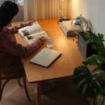 高級テーブル オーク&チェリー材使用 シンプルでエレガントなデザイン fyx-834