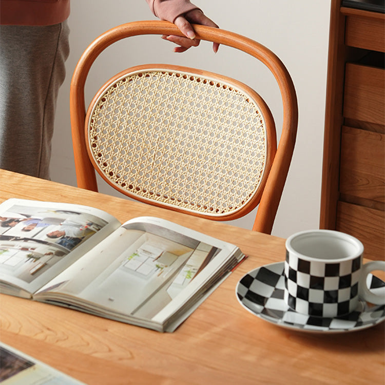 高級テーブル オーク&チェリー材使用 シンプルでエレガントなデザイン fyx-834