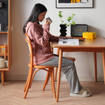 高級テーブル オーク&チェリー材使用 シンプルでエレガントなデザイン fyx-834