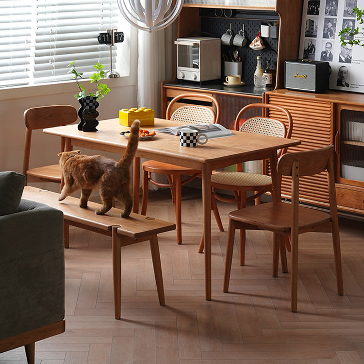 高級テーブル オーク&チェリー材使用 シンプルでエレガントなデザイン fyx-834