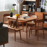 高級テーブル オーク&チェリー材使用 シンプルでエレガントなデザイン fyx-834