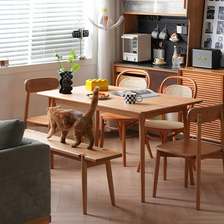 高級テーブル オーク&チェリー材使用 シンプルでエレガントなデザイン fyx-834