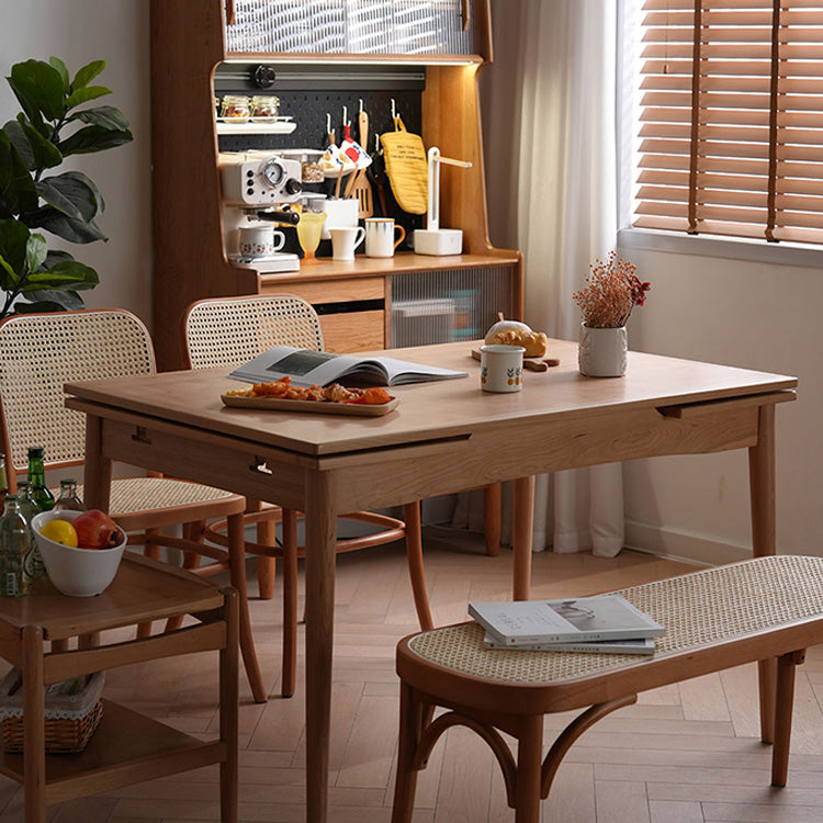 チェリー材&オーク多層板テーブル - 高級感漂うデザインテーブル fyx-837