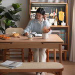 チェリー材&オーク多層板テーブル - 高級感漂うデザインテーブル fyx-837