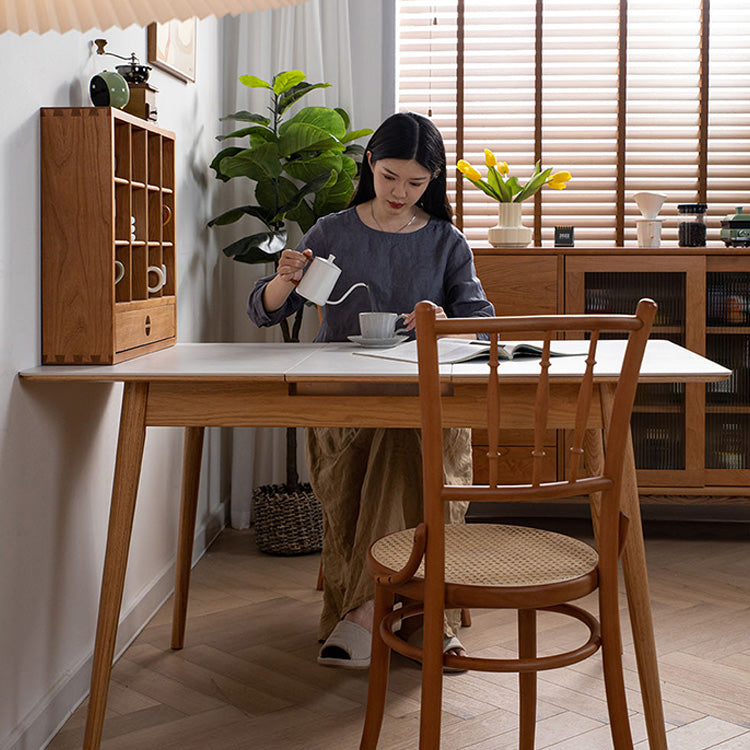 多機能テーブル - セラミック天板×オーク&チェリー材コンビネーション fyx-838