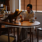 チェリー材 & オーク テーブル|優雅なデザインと耐久性 fyx-840