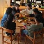 【高級デザイン】チェリー材 テーブル - 多層板&ステンレス製 fyx-843