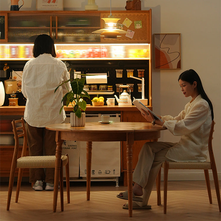 【高級デザイン】チェリー材 テーブル - 多層板&ステンレス製 fyx-843