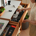 セラミックとチェリー材のラタンキャビネット | 高級感溢れる収納家具 fyx-851