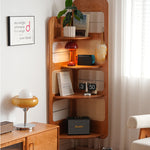 ラタン&チェリー材ステンレスラック - 高級感あふれる収納ソリューション fyx-852