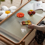 チェリー材&強化ガラス&ラタンの高級感センターテーブル fyx-869