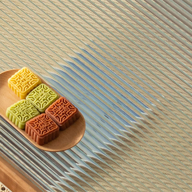 チェリー材&強化ガラス&ラタンの高級感センターテーブル fyx-869