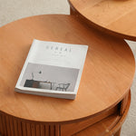 「上質チェリー材&オークのセンターテーブル - 洗練の銅ディテール」 fyx-870