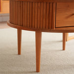 「上質チェリー材&オークのセンターテーブル - 洗練の銅ディテール」 fyx-870