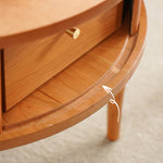 「上質チェリー材&オークのセンターテーブル - 洗練の銅ディテール」 fyx-870