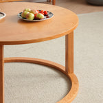 「上質チェリー材&オークのセンターテーブル - 洗練の銅ディテール」 fyx-870