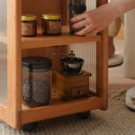 チェリー材&強化ガラス使用の高級センターテーブル|モダンでスタイリッシュなデザイン fyx-878