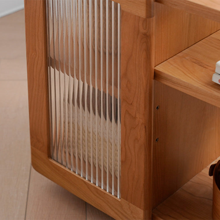 チェリー材&強化ガラス使用の高級センターテーブル|モダンでスタイリッシュなデザイン fyx-878