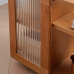 チェリー材&強化ガラス使用の高級センターテーブル|モダンでスタイリッシュなデザイン fyx-878