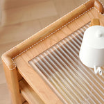 チェリー材&強化ガラス使用の高級センターテーブル|モダンでスタイリッシュなデザイン fyx-878