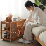 チェリー材&強化ガラス使用の高級センターテーブル|モダンでスタイリッシュなデザイン fyx-878