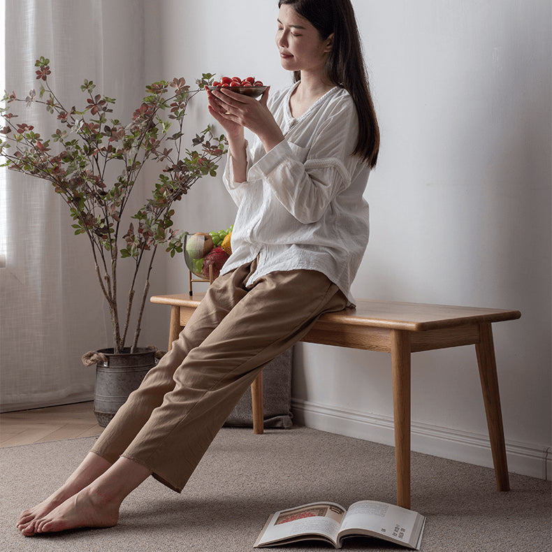 チェリー&オークの高品質スツール - エレガントなデザインと耐久性 fyx-885