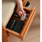 チェリー材&コーデュロイ キャビネット|高級感あふれる収納家具 fyx-899