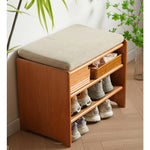 チェリー材&コーデュロイ キャビネット|高級感あふれる収納家具 fyx-899