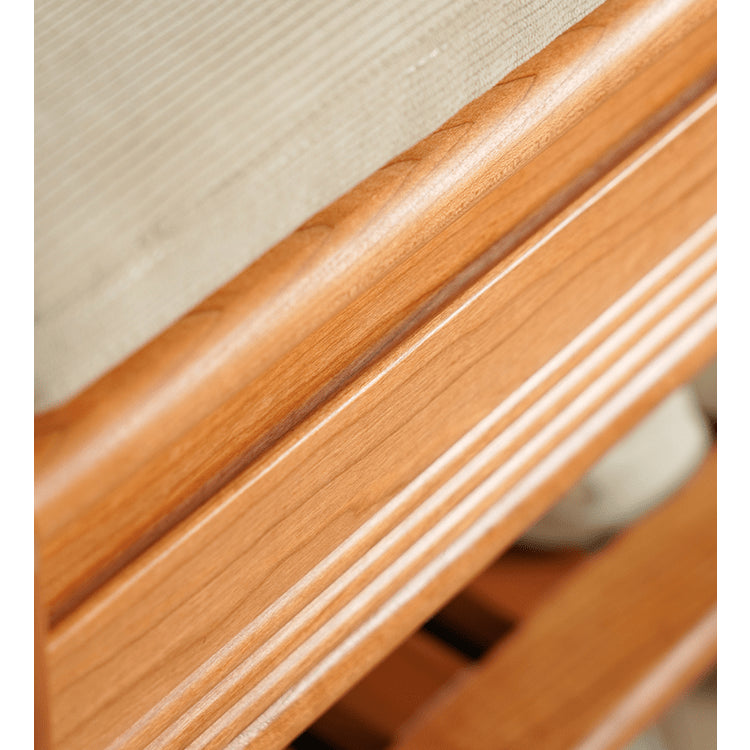 チェリー材&コーデュロイ キャビネット|高級感あふれる収納家具 fyx-899