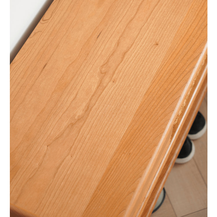 チェリー材&コーデュロイ キャビネット|高級感あふれる収納家具 fyx-899