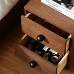 アッシュ材のシンプルなナイトテーブル|収納力抜群の引き出し付きデザイン fzgf-3103