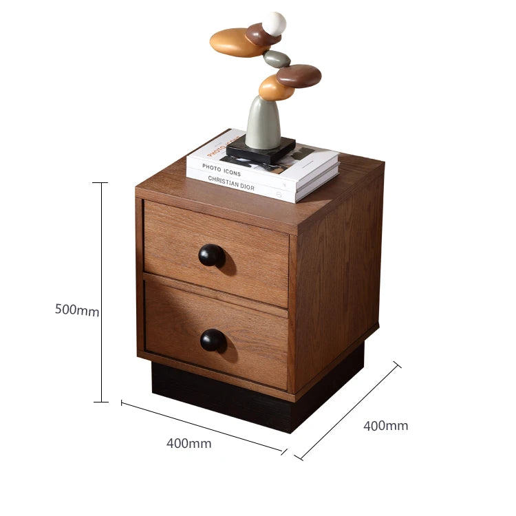 アッシュ材のシンプルなナイトテーブル|収納力抜群の引き出し付きデザイン fzgf-3103