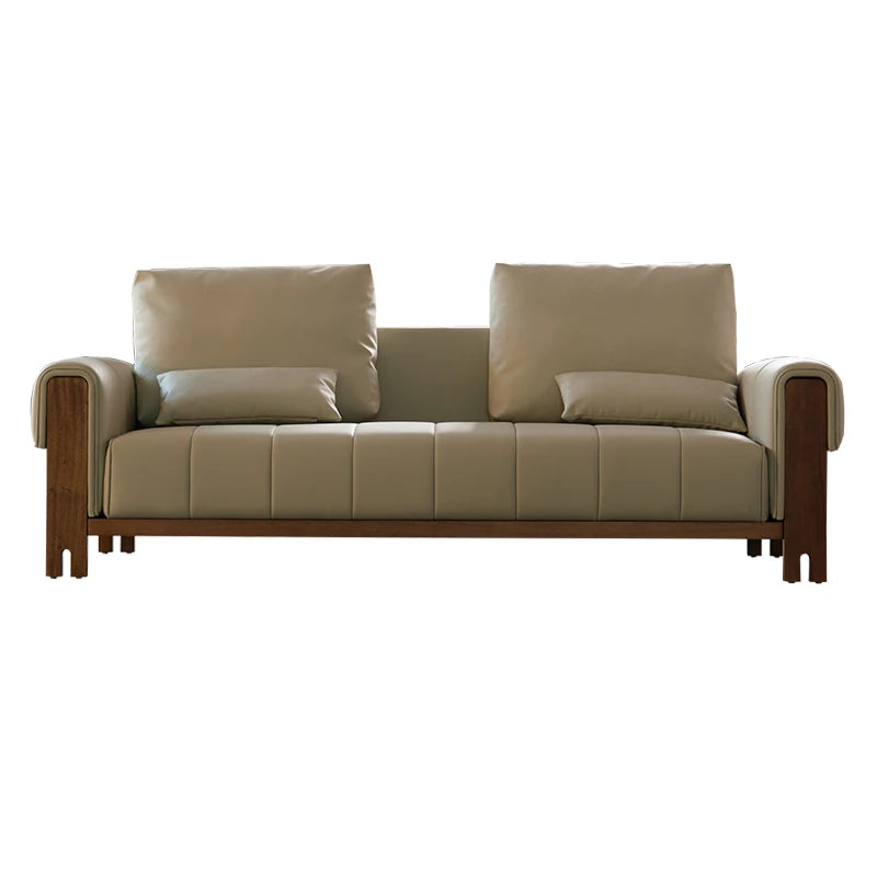 ウォールナット本革ソファー | モダンデザイン | 快適でスタイリッシュなリビングの必需品 fzgf-3106