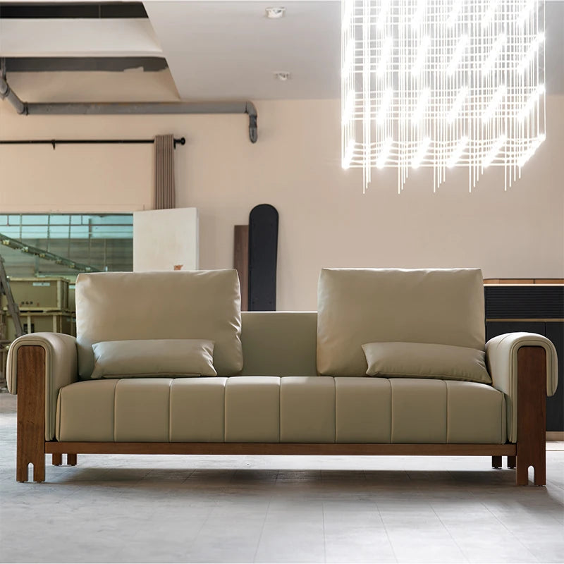 ウォールナット本革ソファー | モダンデザイン | 快適でスタイリッシュなリビングの必需品 fzgf-3106