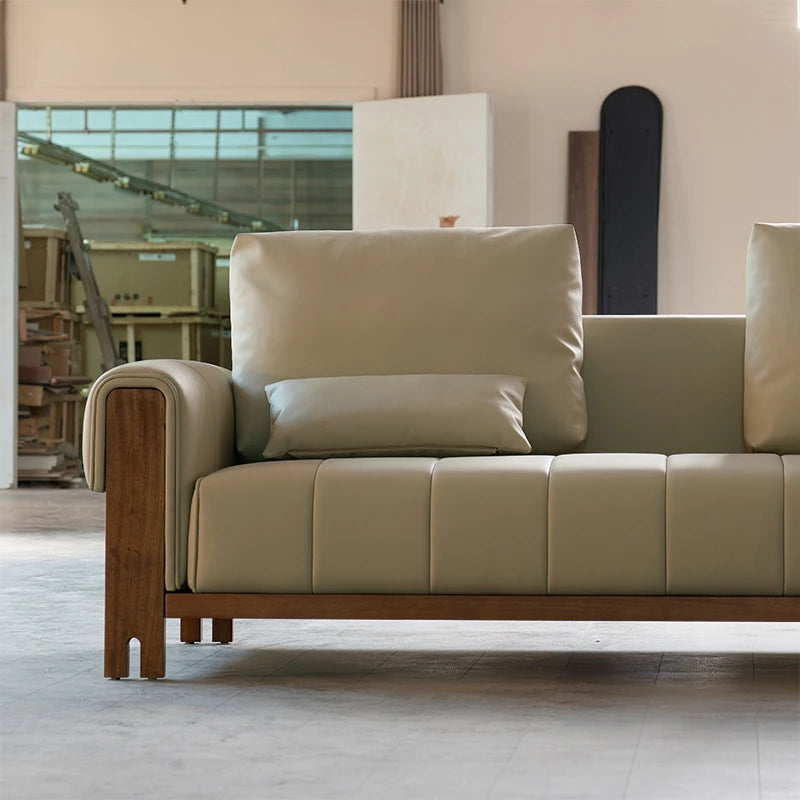 ウォールナット本革ソファー | モダンデザイン | 快適でスタイリッシュなリビングの必需品 fzgf-3106