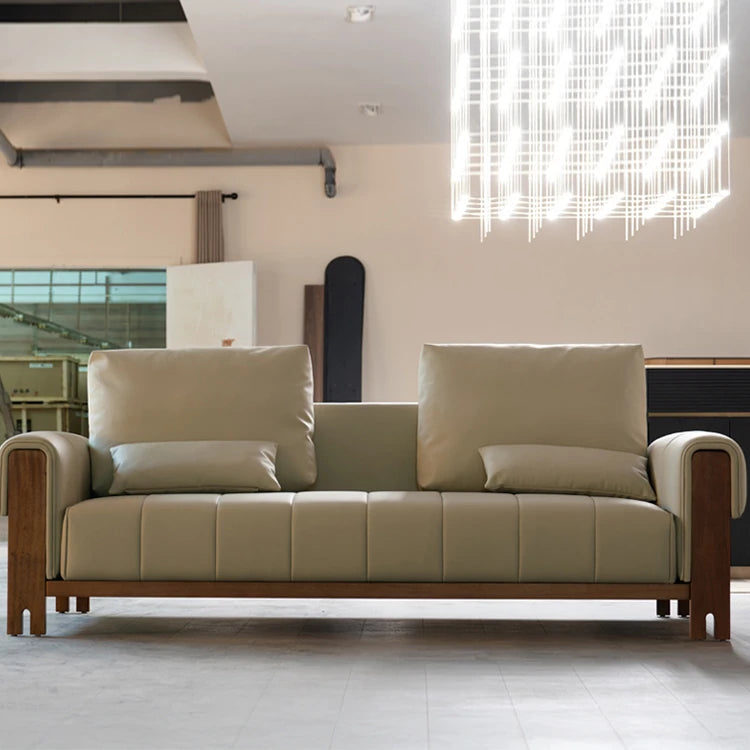 ウォールナット本革ソファー | モダンデザイン | 快適でスタイリッシュなリビングの必需品 fzgf-3106