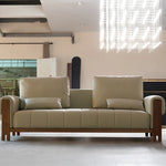 ウォールナット本革ソファー | モダンデザイン | 快適でスタイリッシュなリビングの必需品 fzgf-3106