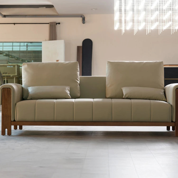 ウォールナット本革ソファー | モダンデザイン | 快適でスタイリッシュなリビングの必需品 fzgf-3106